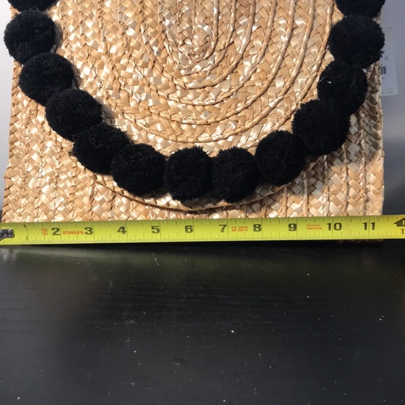 Francesca’s Accessories, Straw and Black Pom Clutch - Picture 7 of 7